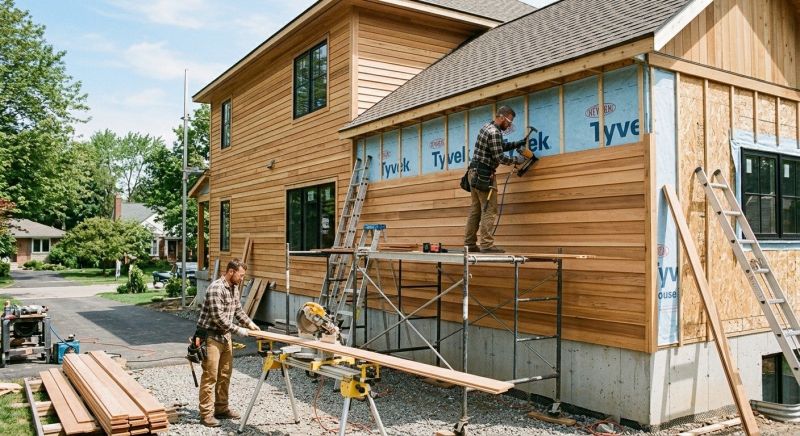 Faux Wood Siding Installation in Drexel, NC