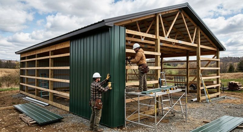 Pole Barn Siding Installation in Burke County, NC