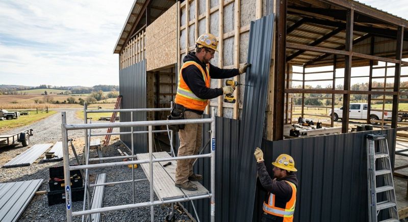 Pole Barn Siding Installation in Burke County, NC
