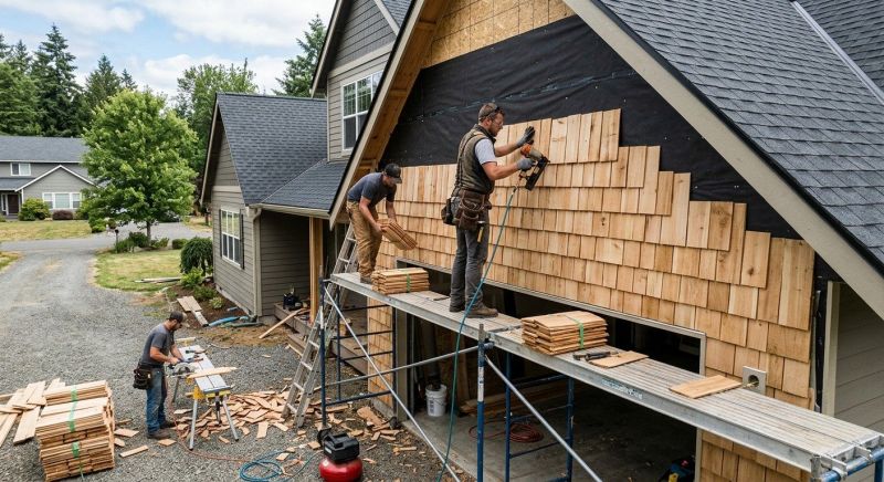 Wood Shake Siding Installation in Burke County, NC